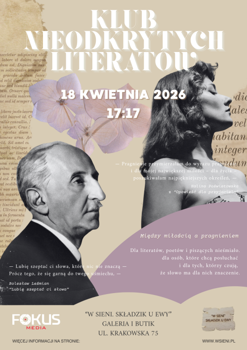 klub nieodkrytych literatów plakat 18.04